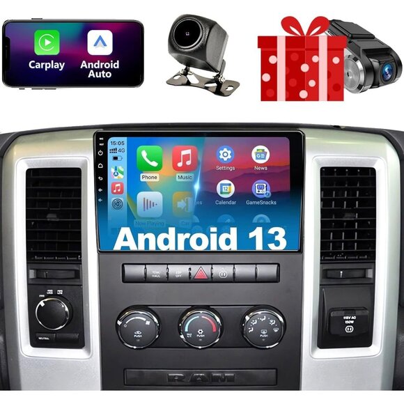 10" Android 13 Car Radio for Dodge RAM 1500/2500/3500 (2009-2012) - Picture 1 of 5